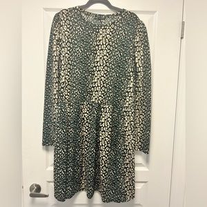 Zara Green Leopard print tunic dress